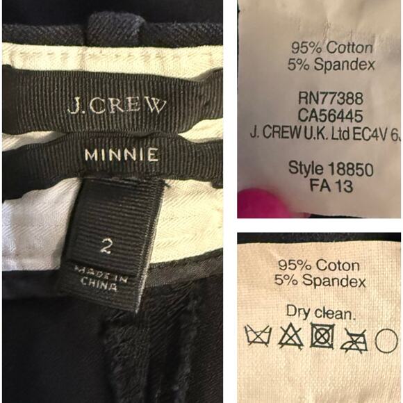 J Crew Black Stretch Minnie Cropped Leg Dress Pants 2 - Picture 3 of 5
